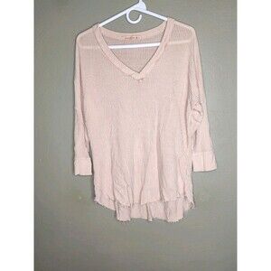 Xcvi Wearables Women's Shirt Size Small Open Knit 3/4 Sleeve Bohemian Coastal